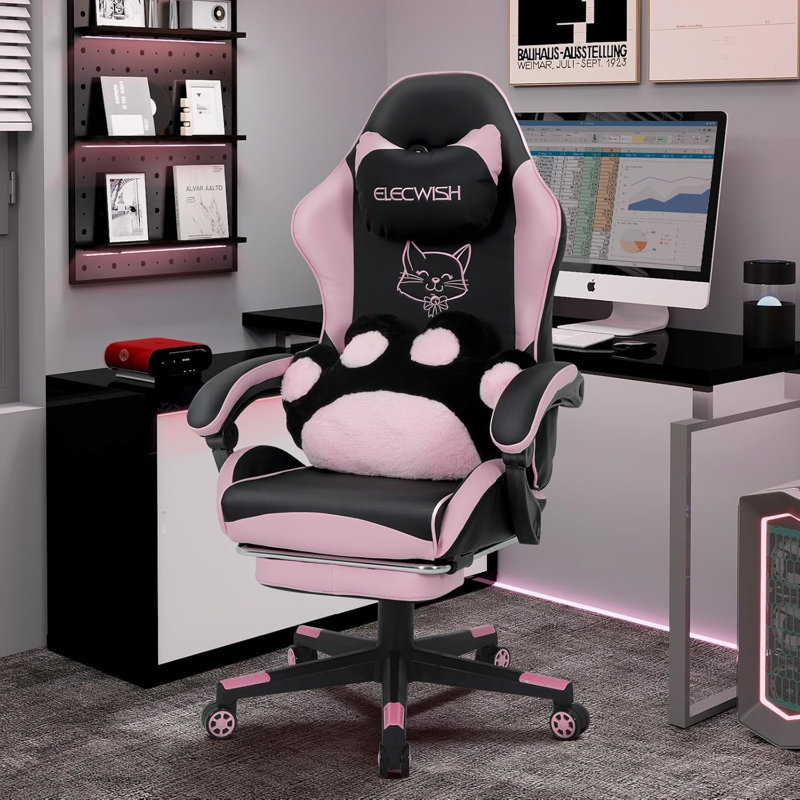 Gaming chair pink black hotsell